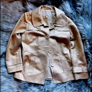 Nordstrom Halogen Blazer- Metallic Light gold w/cream thread. Size Small